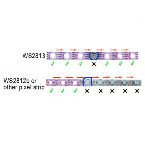 Светодиодная лента RGB SMD5050, WS2813 (черная, с управлением, IP65, 5 В, 30 диодов/м, 1 м) Превью 2