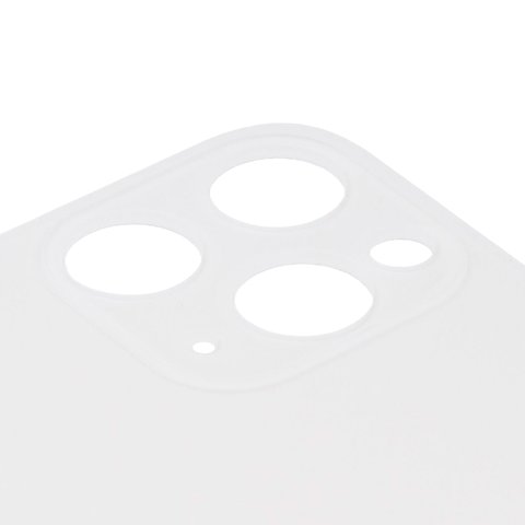 Задняя панель корпуса для iPhone 11 Pro Max, серебристая, белая, нужно снять стекло камеры, small hole, matte silver Превью 1