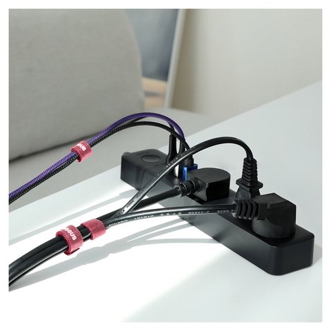 Органайзер для кабеля Baseus Colourful Circle Velcro strap, красный, 300 см, многоразовая лента-липучка, #ACMGT-F09 Превью 2