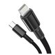 USB кабель Baseus High Density Braided, USB тип-C, Lightning, 100 см, 20 Вт, черный, #CATLGD-01 Превью 1