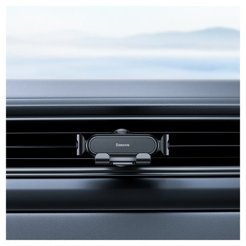 Автомобильный держатель Baseus Stable Series Lite, черный, на дефлектор, #SUWX010001 Превью 4