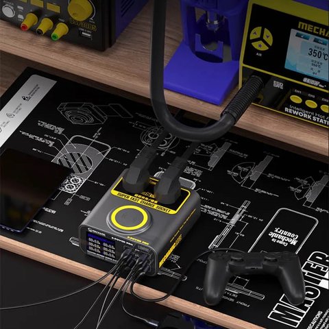 Сетевое зарядное устройство Mechanic S-Power Pro, 135 Вт, Wireless Charge, Quick Charge, Power Delivery (PD), с розеткой, 6 портов, GaN Превью 3