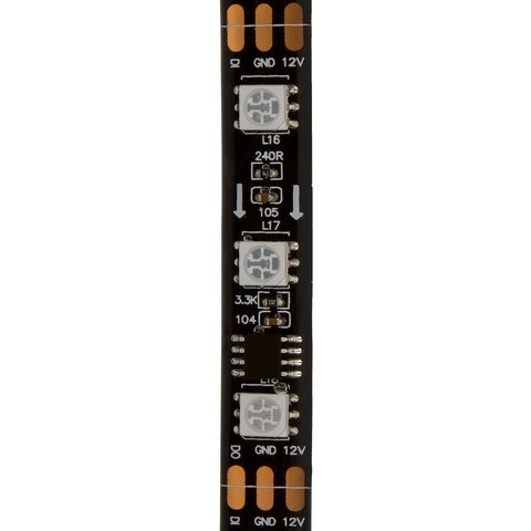 RGB LED Strip SMD5050, WS2811 (black, with controls, IP65, 12 V, 60 LEDs/m, 5 m) Preview 1