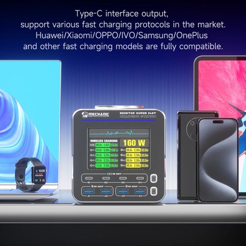 Сетевое зарядное устройство Mechanic G-Power, 160 Вт, Quick Charge, Power Delivery (PD), 8 портов Превью 3