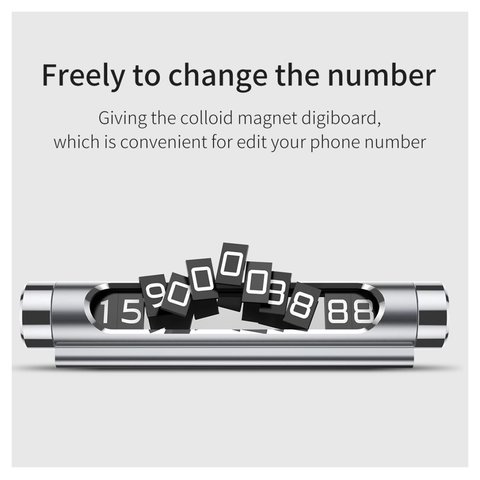 Парковочная карта Baseus Metal Temporary Parking, черная, на два номера, клейкая основа, металл, #ACNUM-C01 Превью 3