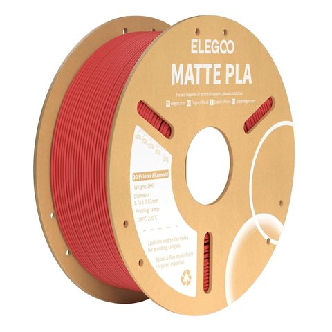 Філамент ELEGOO PLA MATTE, рубіновий (ruby red), 1 кг Прев'ю 1
