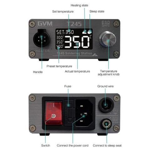 Паяльна станція GVM T245, цифрова, 130 Вт Прев'ю 6